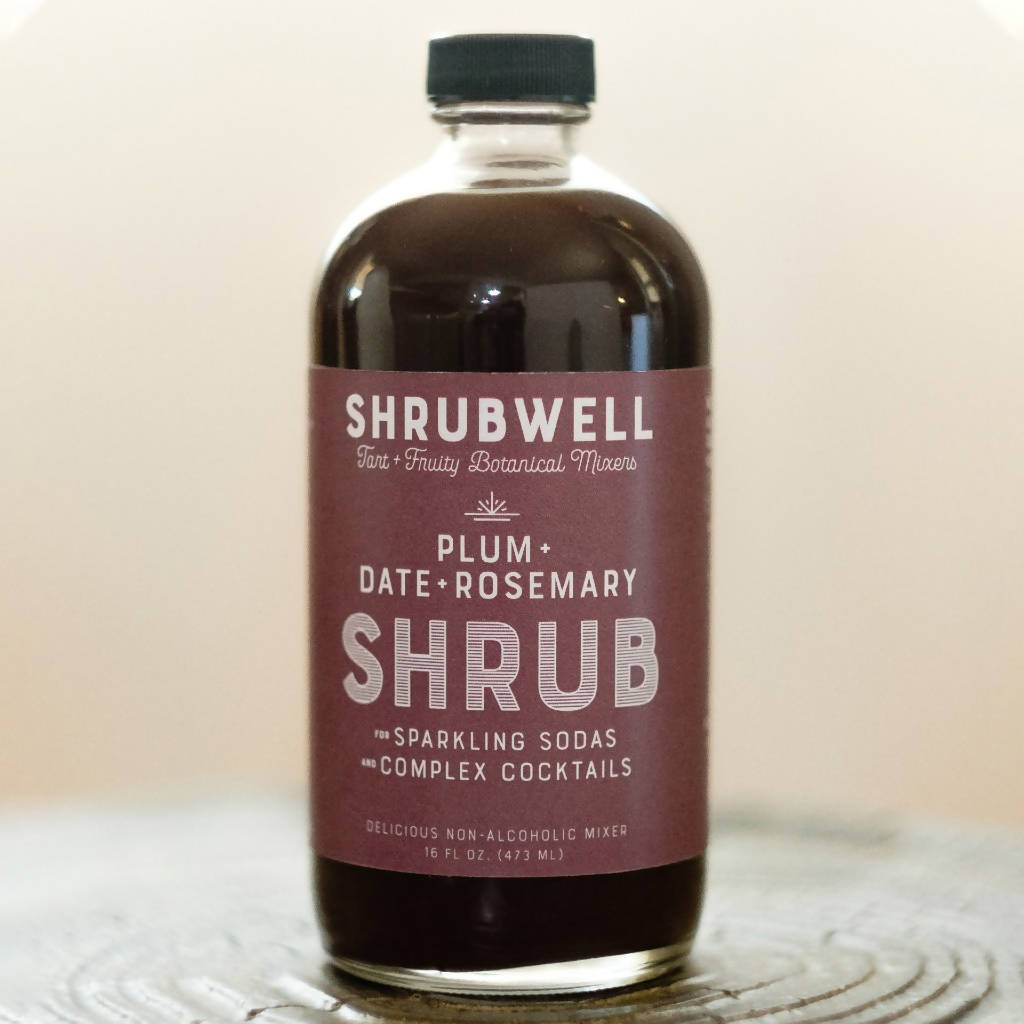 Plum + Date Rosemary Shrubwell Mixer
